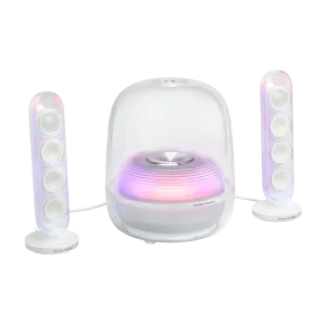 Harman Kardon SoundSticks 5 Wi-Fi White: hai loa vệ tinh vòm trong suốt và subwoofer