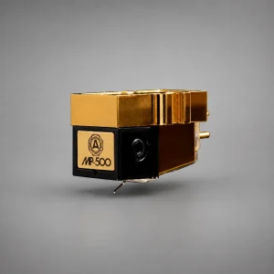 Nagaoka MP-500 đầu kim MP khung vàng đen, kim line contact trên nền studio