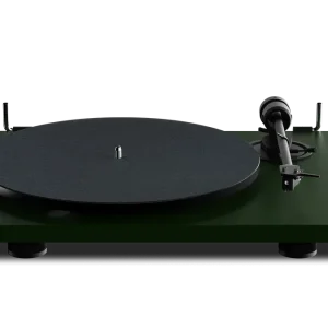 Mâm đĩa than Pro-Ject E1.2 BT Colour màu Fir Green nhìn thẳng nền trắng