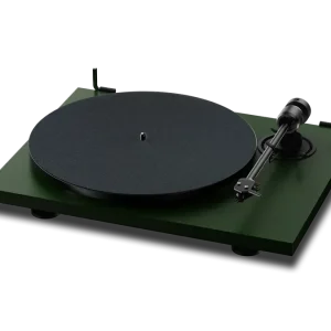 Pro-Ject E1.2 BT Colour Fir Green nhìn góc nghiêng với thảm felt