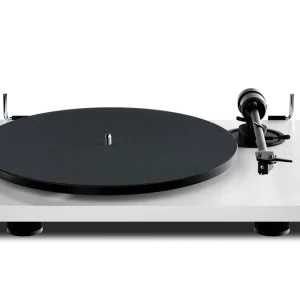 Mâm đĩa than Pro-Ject E1.2 BT Colour màu Satin White nhìn thẳng nền trắng