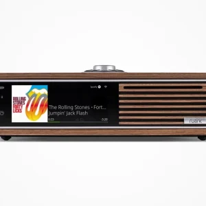 Ruark R710 Fused Walnut Spotify Jumpin Jack Flash, nền trắng