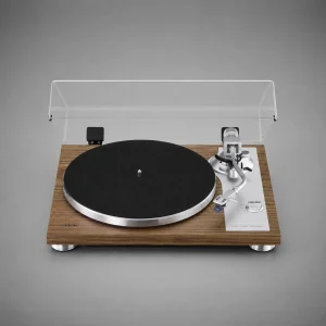 Mâm đĩa than TEAC TN-4D-SE walnut, platter nỉ đen, cần chữ S bạc và nắp mica mở