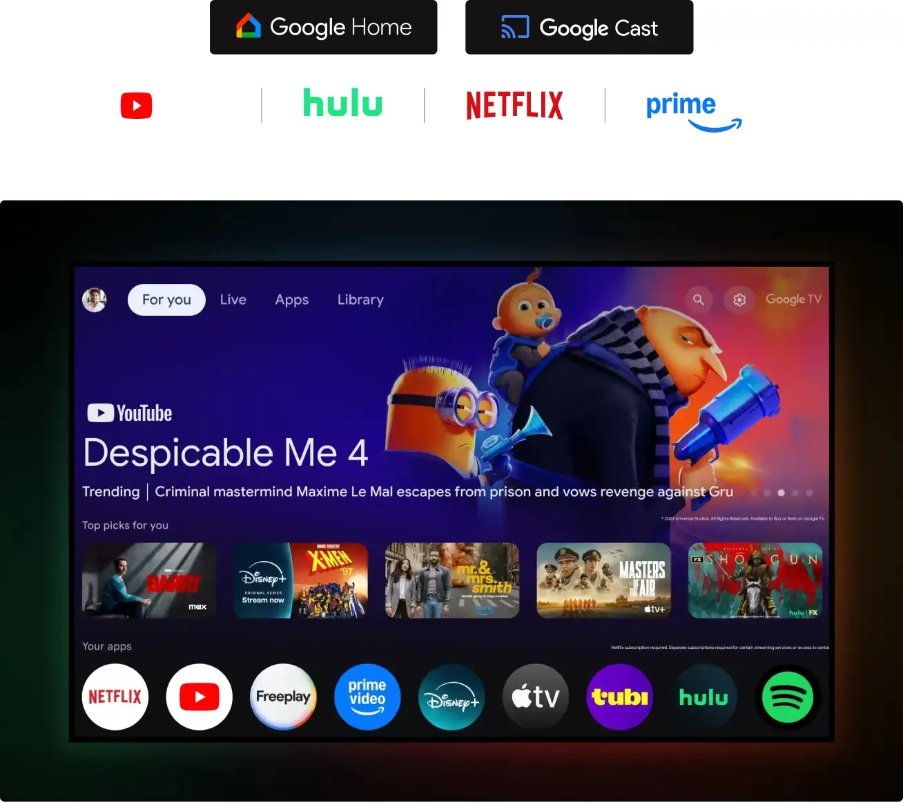 XGIMI HORIZON 20 Max Google TV streaming apps