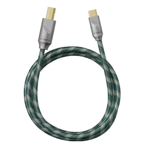 FiiO LINK TC4 cáp USB-C to USB-B 80cm bện xanh District M