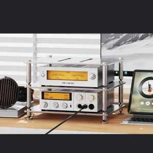 FiiO WARMER R2R Silver ghép rack desktop với DAC/amp District M