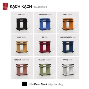 Kạch Kạch Ghép Concept: bảng 9 màu thân, viền Đen (Black edge banding)