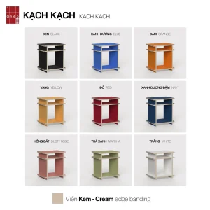 Kạch Kạch Ghép Concept: bảng 9 màu thân, viền Kem (Cream edge banding)