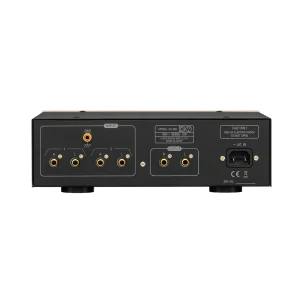Mặt sau Phasemation EA-320: 2 input RCA OUT GND IEC District M