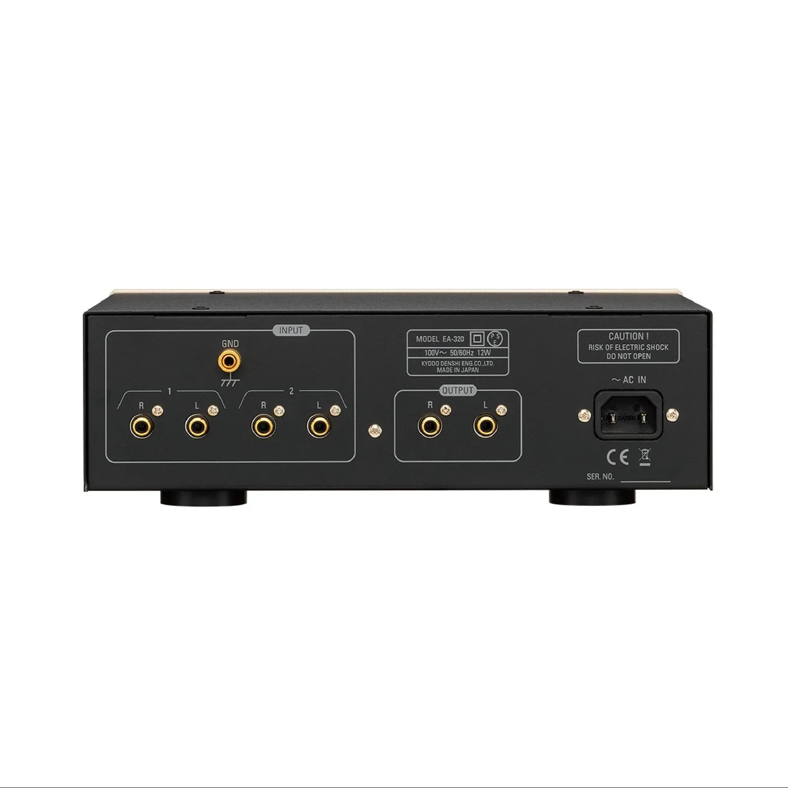 Mặt sau Phasemation EA-320 hai input RCA District M