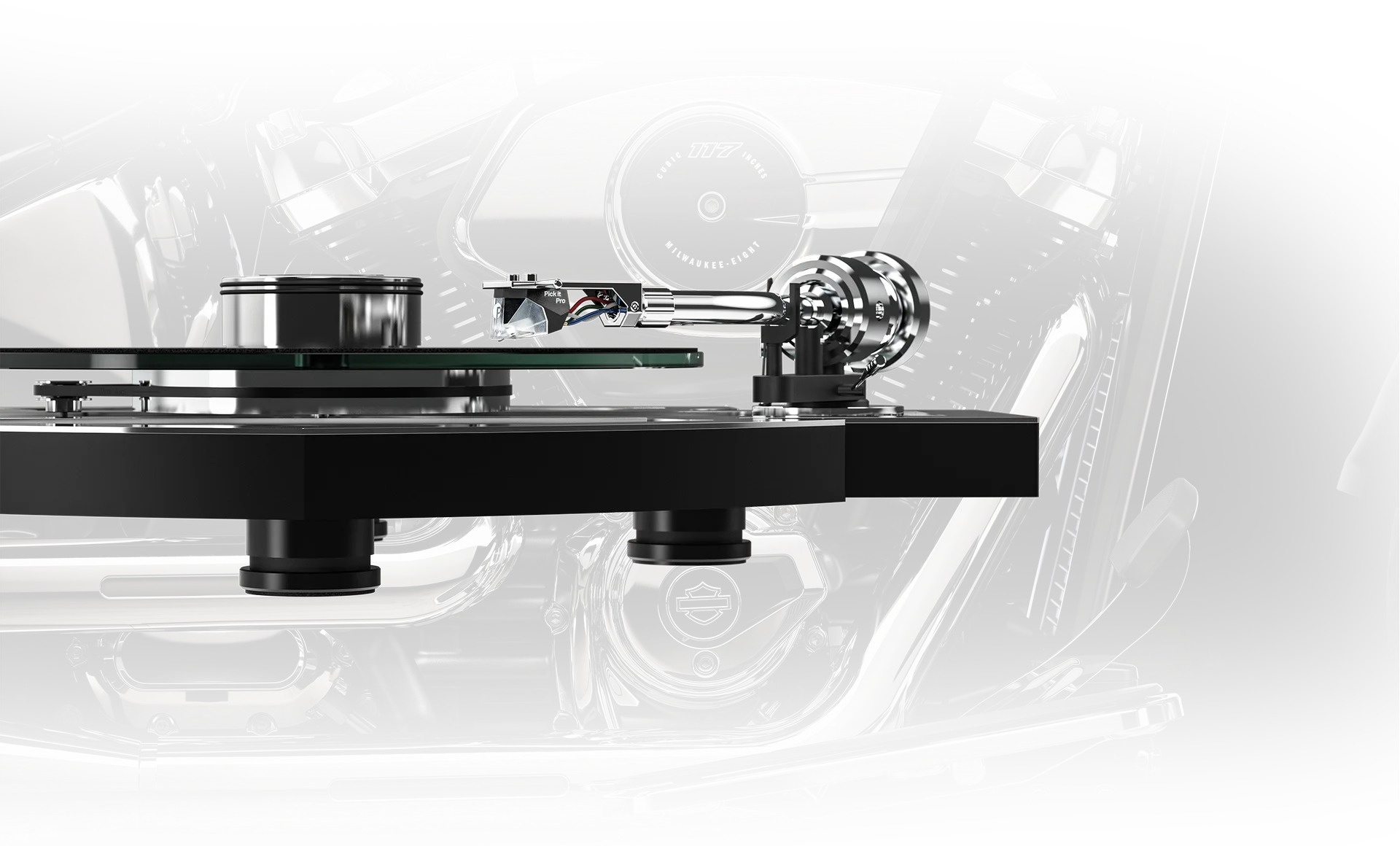 Cận cảnh cần nhôm S-shape 8,6 inch Pro-Ject Harley-Davidson SME headshell