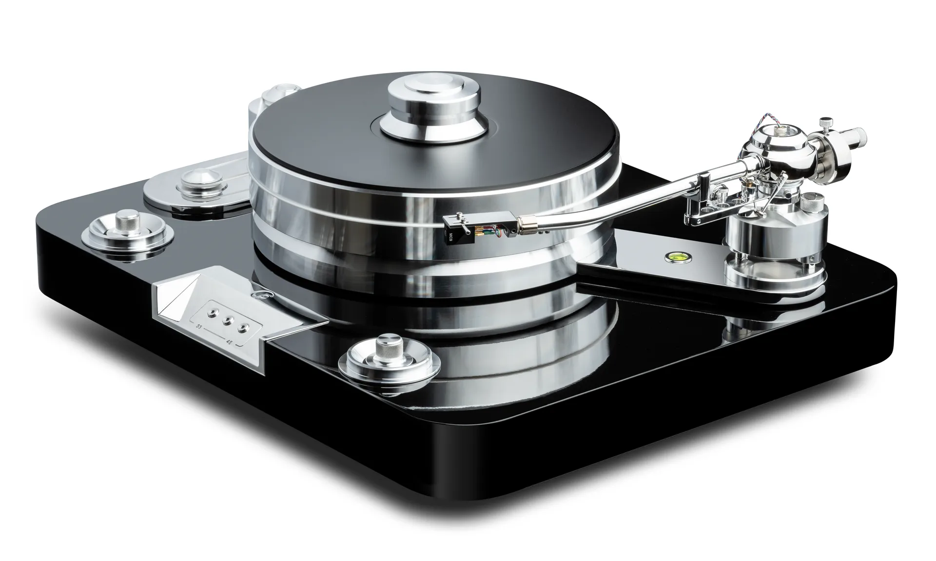 Pro-Ject Signature 12.2 góc nghiêng: platter nhôm nặng và tay cần 12 inch