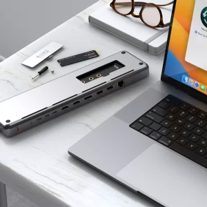 Setup Dual Dock Stand trên bàn làm việc