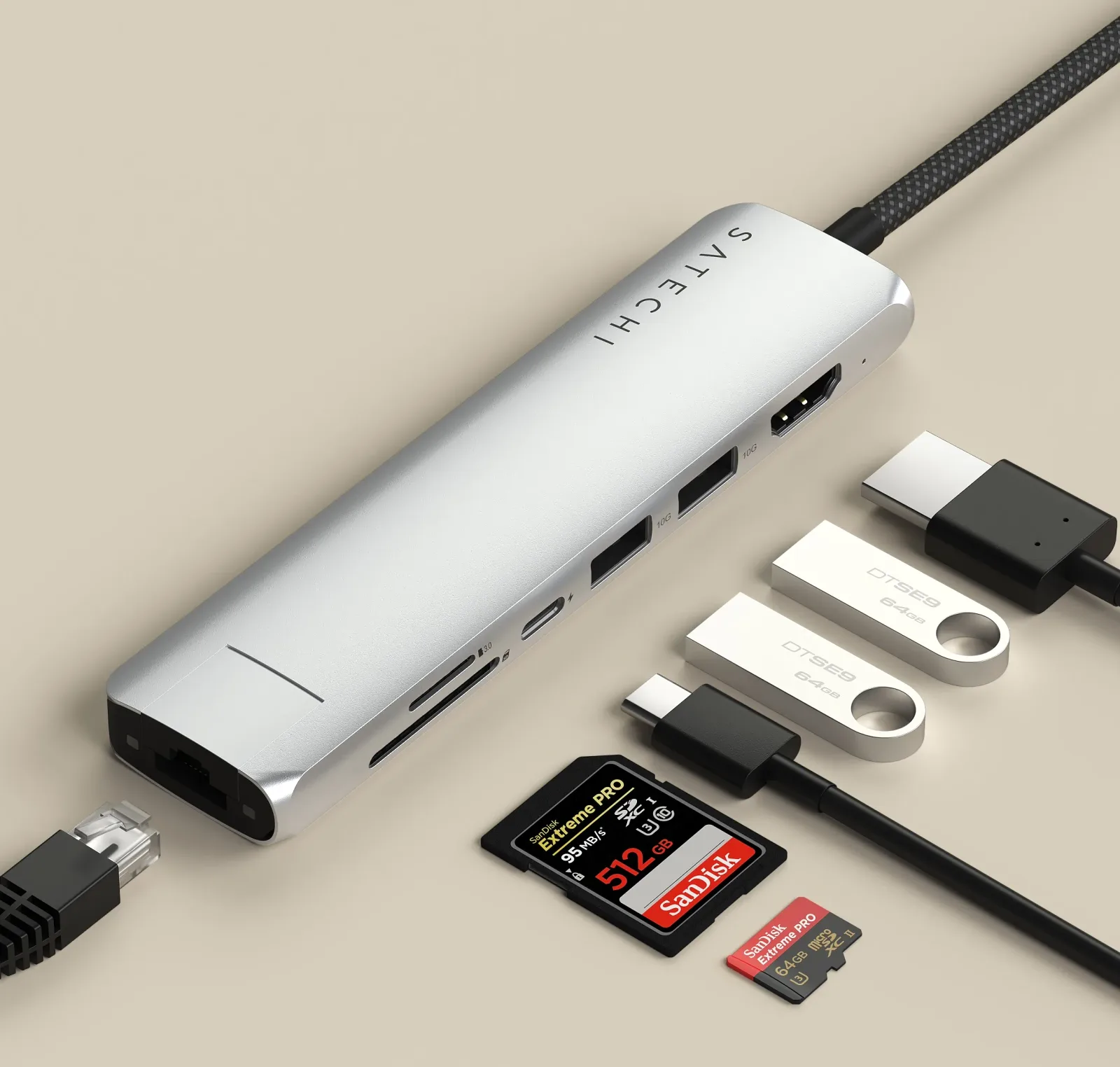 USB-A 10Gbps Slim Multiport 7in1