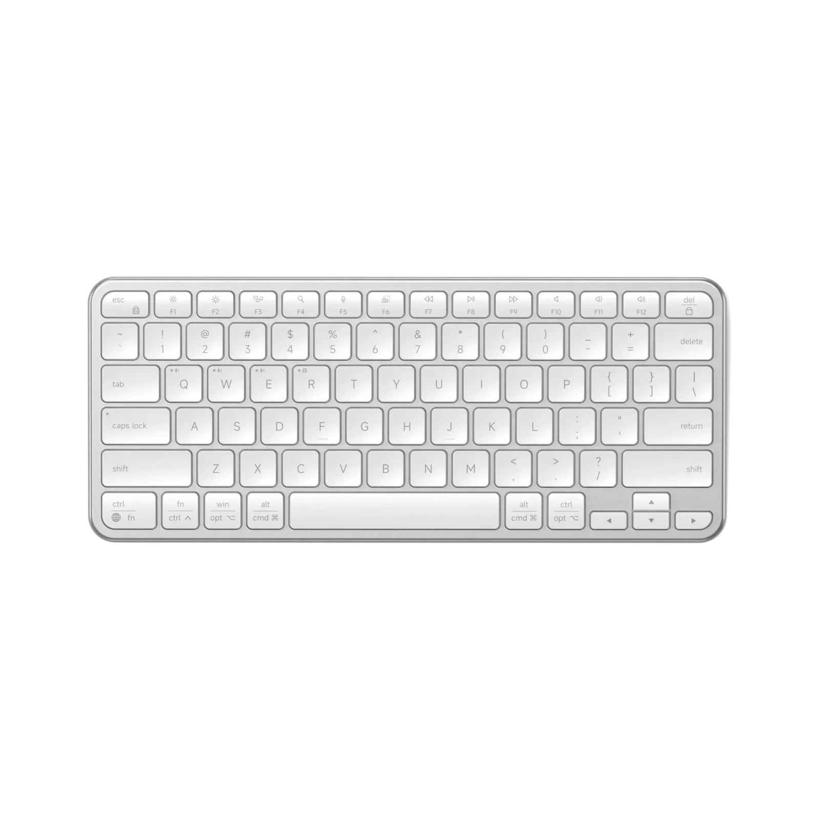 Satechi Slim EX1 Silver layout phím từ trên