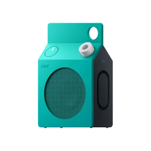 CMF Speaker S màu turquoise, núm trắng và mặt lưới tròn