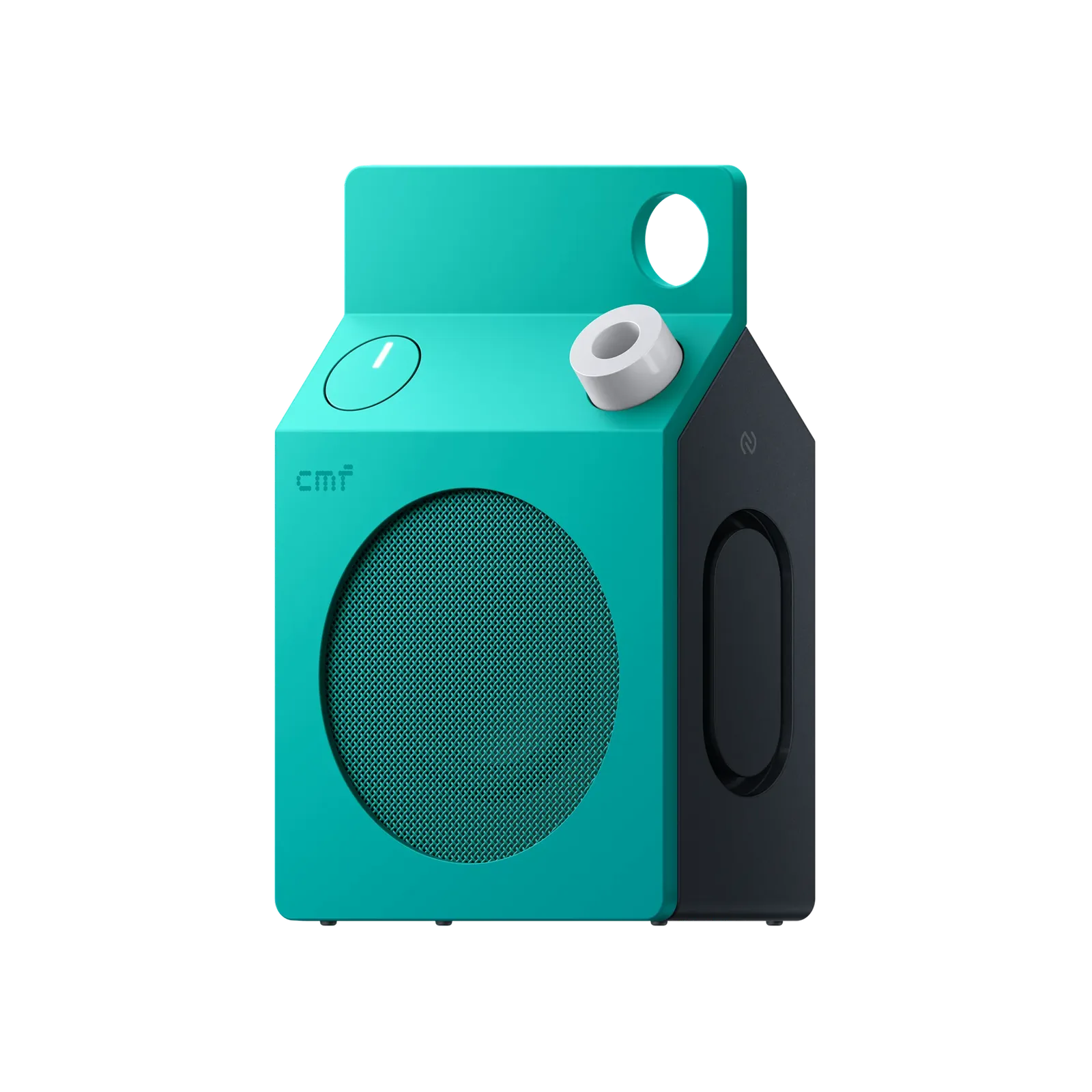 CMF Speaker S màu turquoise, núm trắng và mặt lưới tròn