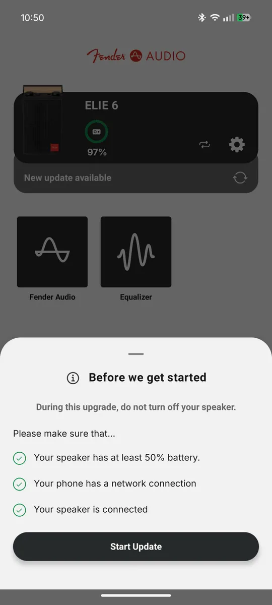 Fender Audio app Before we get started checklist cập nhật firmware District M