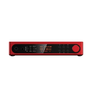 FiiO DM15 AKM đỏ, mặt trước kính và núm volume đỏ