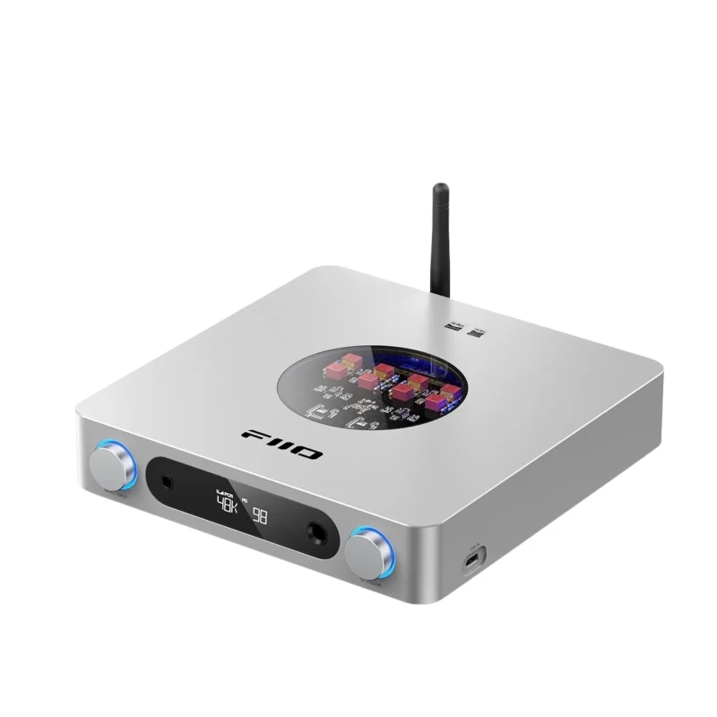 FiiO K13 Desktop DAC Amp bạc cửa sổ trong suốt mặt trên District M