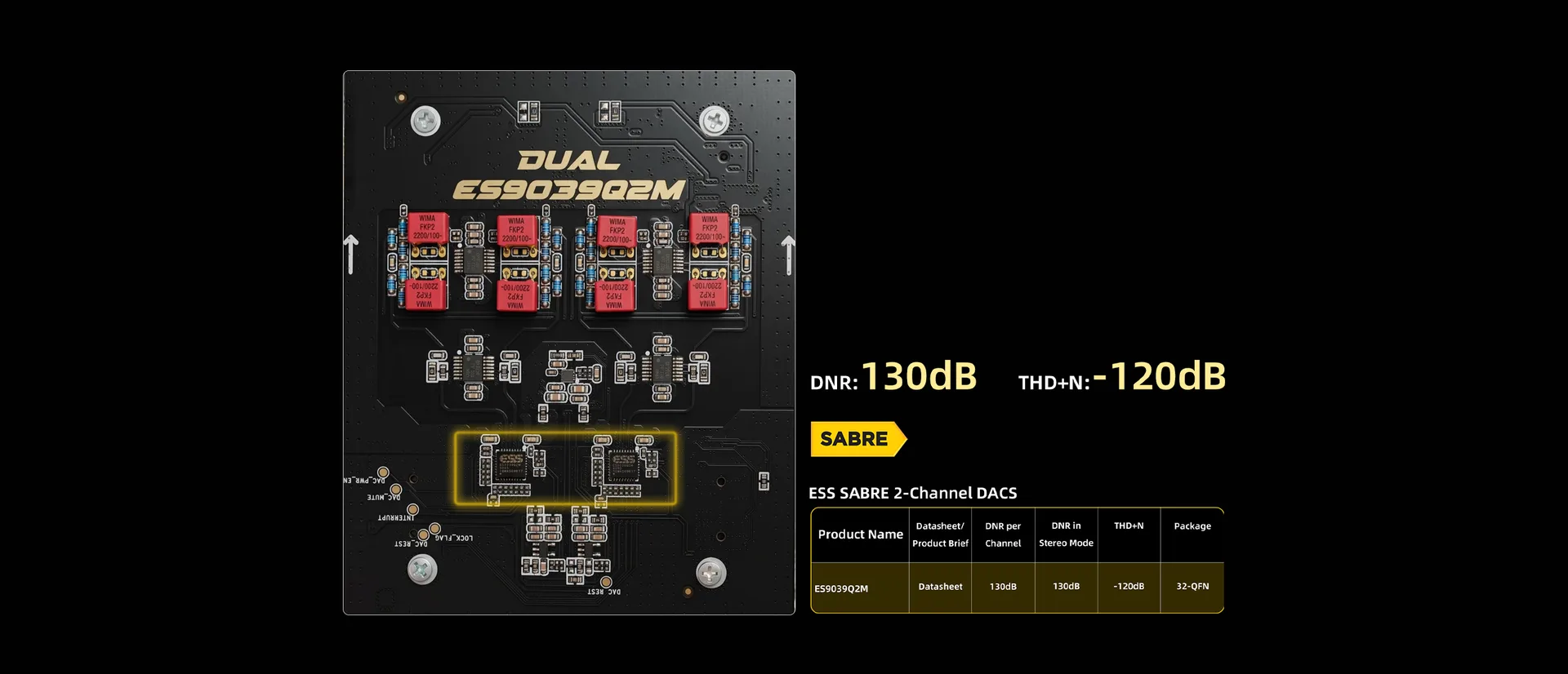 Mạch dual ES9039Q2M trên FiiO K13 Desktop DAC Amp District M