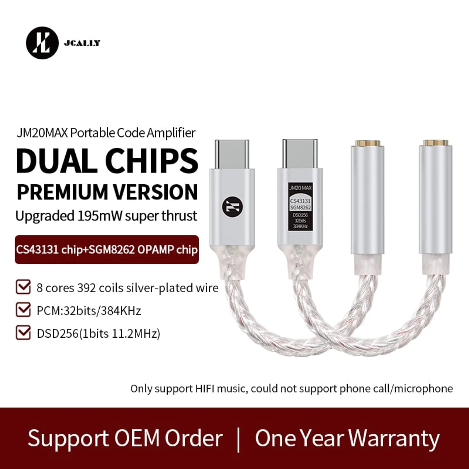 JCALLY JM20 Max USB-C DAC dongle bạc District M