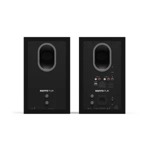 Mặt sau Kanto TUK G2: USB-C, optical, RCA, Sub Out và Bluetooth