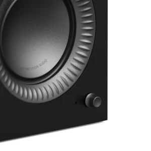 Chi tiết núm volume Kanto TUK G2 Black trên mặt trước loa active