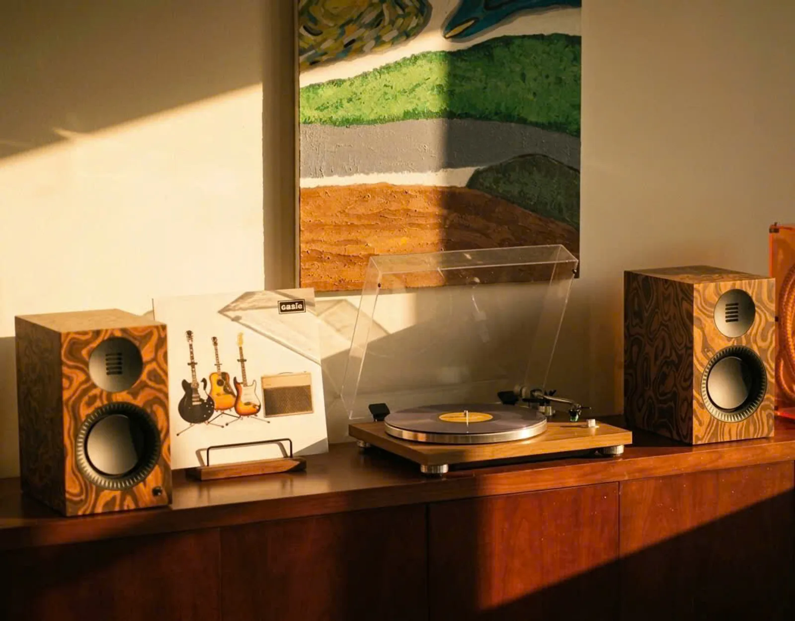 Set mâm than TEAC TN-400BT-X walnut và cặp loa Kanto TUK G2 Burl Gunmetal